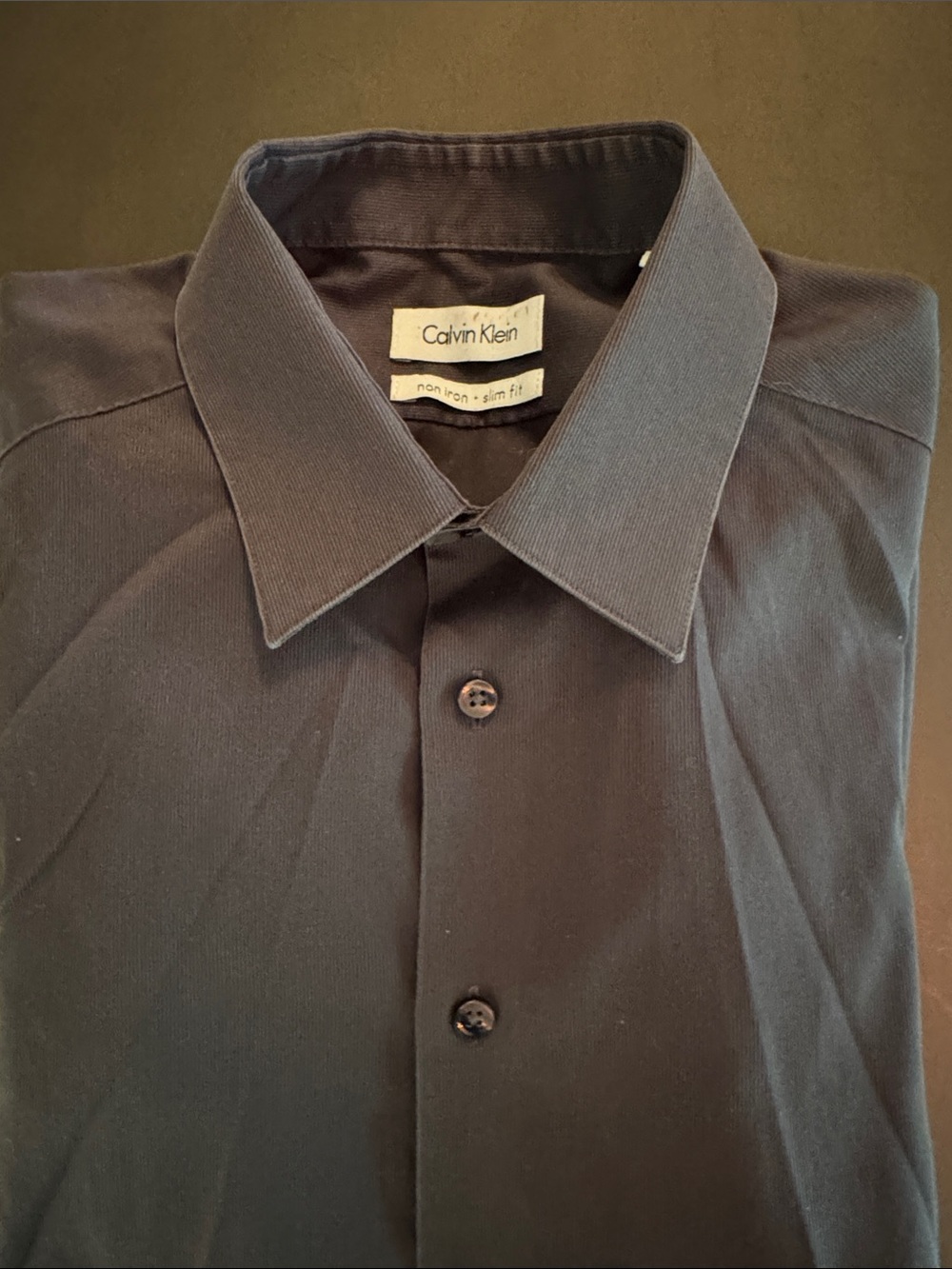 Calvin Klein Men's Dark Charcoal Slim Dress Shirt